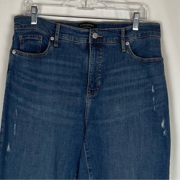 Banana Republic Factory Distressed Straight Leg  Mom High Rise Jeans Size 30 - Picture 2 of 11